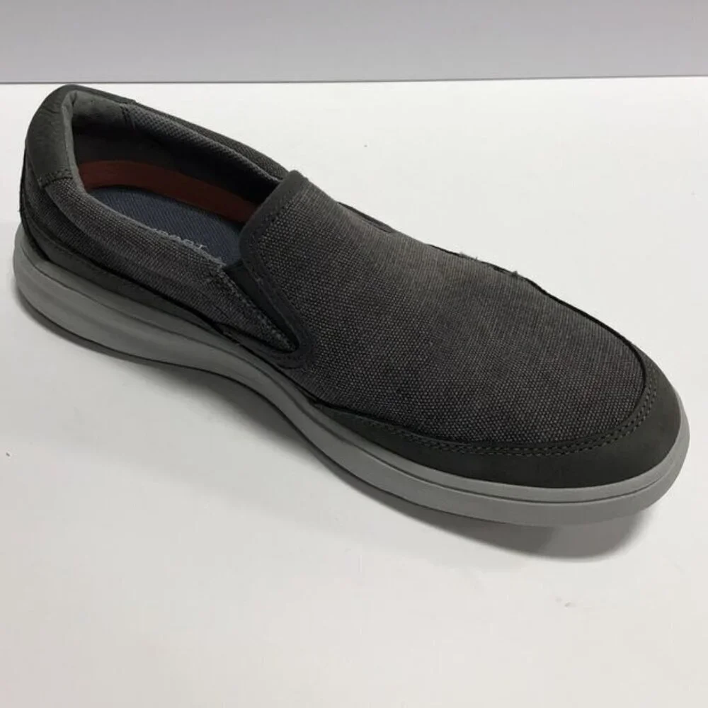 Rockport Men's Beckwith Double Gore Slip On Shoes Gray, Size 7.5M